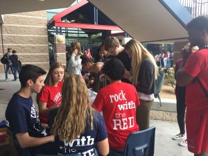 During lunch, students buy prom tickets for themselves and their dates. Photo by McKenna Cooley
